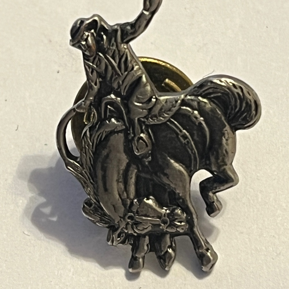 Silver Rodeo Cowboy Tie Pin - Picture 9 of 16